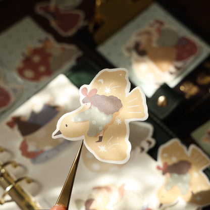 Soft and cute theme light retro handbook sticky notes no glue