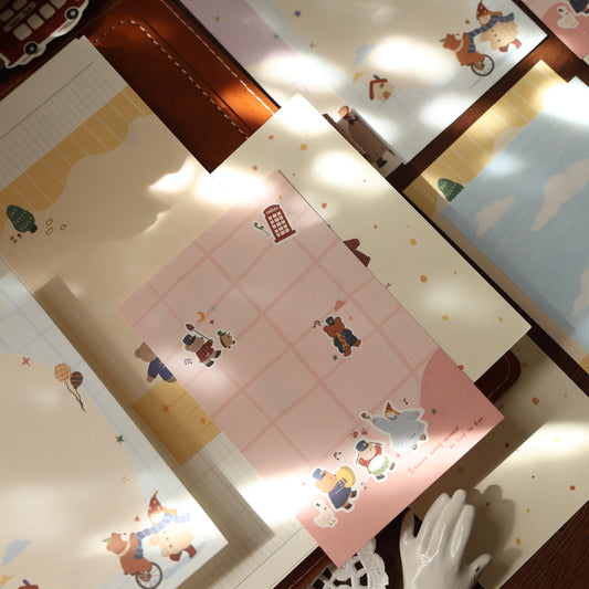 Little Bear Party theme light retro M5 series double-sided printing for dual-use sticky notes