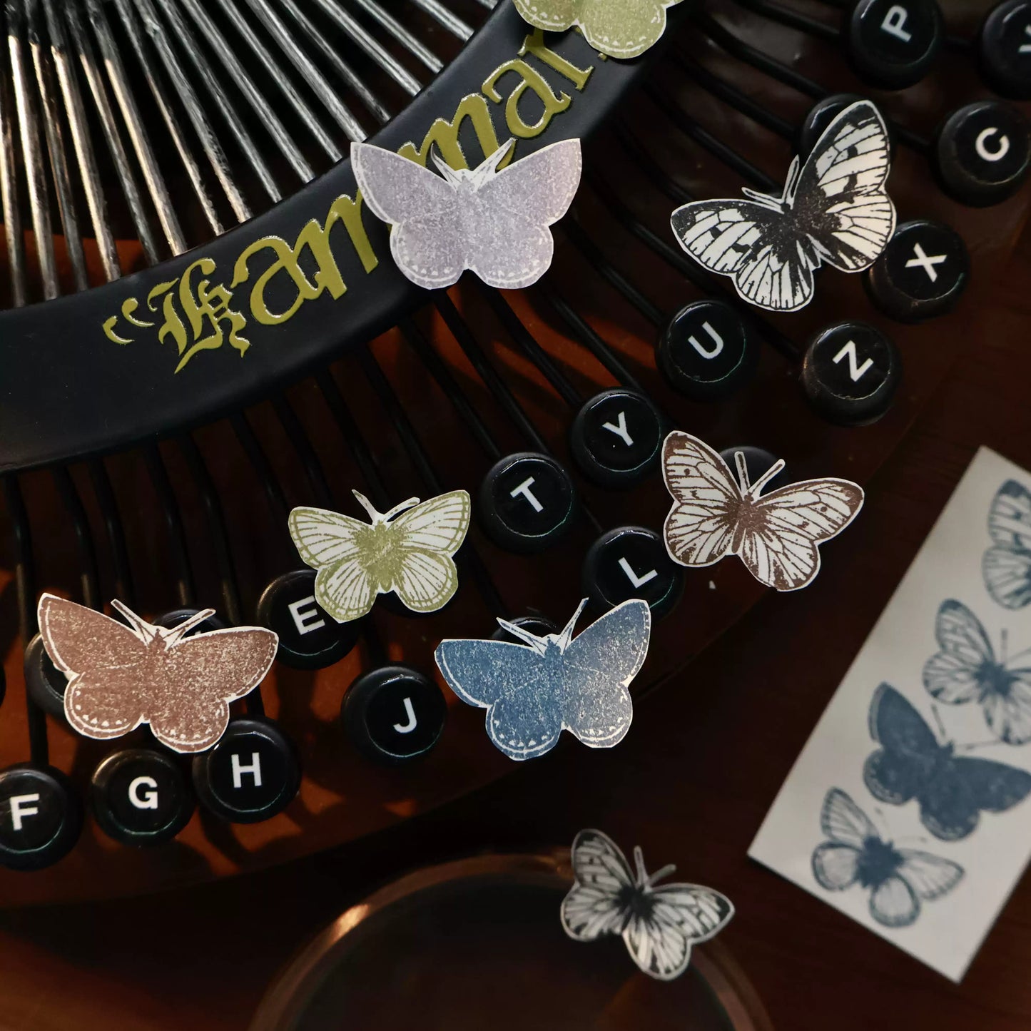 Maple upgraded Ink Butterfly Stamp base Retro Wooden Notebook Rubber Stamp