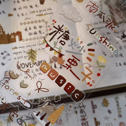 Warm Autumn Hand Gathering Collection Masking Tape | Cute  PET / Washi Tape