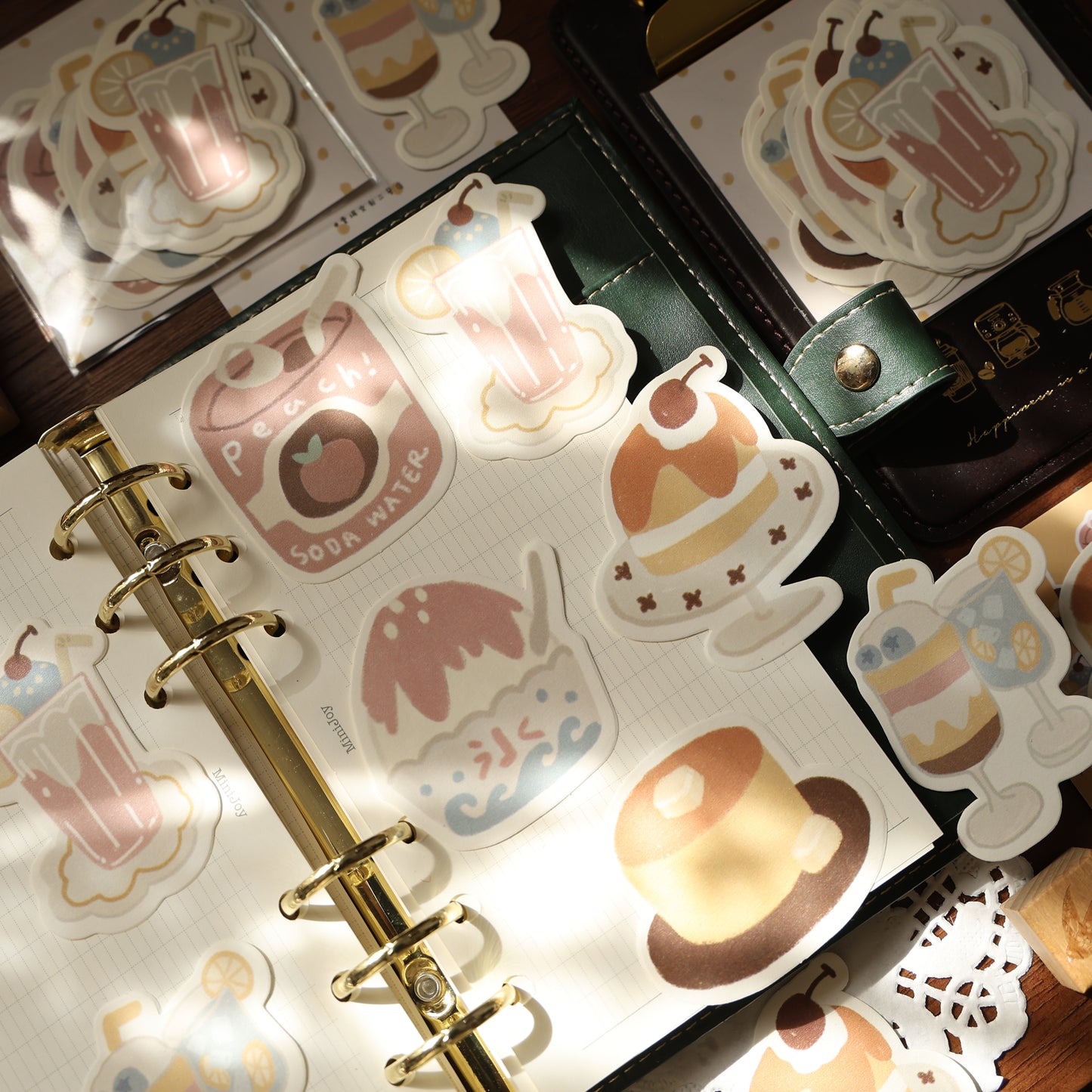 Soft and cute theme light retro handbook sticky notes no glue