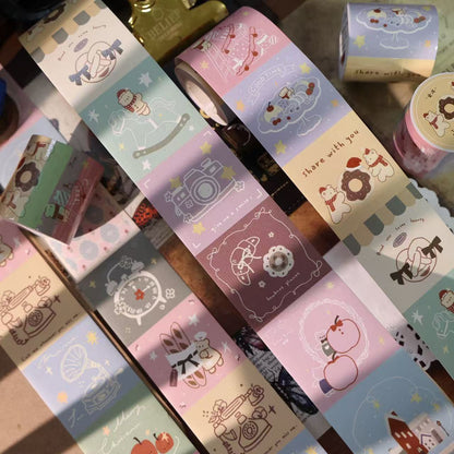 Sweet Dream Star Letter tear note roll with backing paper can be written Light retro Handbook materials