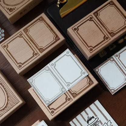 Beech  Retro Border Series Stamp base Retro Wooden Notebook Rubber Stamp