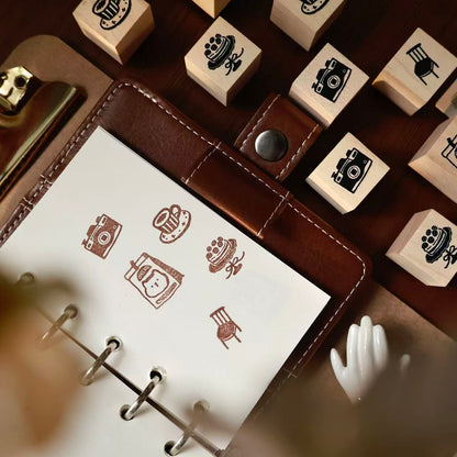Maple upgraded  Small items Stamp base Retro Wooden Notebook Rubber Stamp