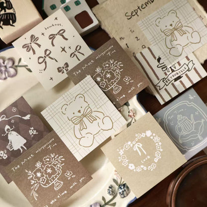 Retro fairy tales and Flower traces theme light retro handbook sticky notes no glue