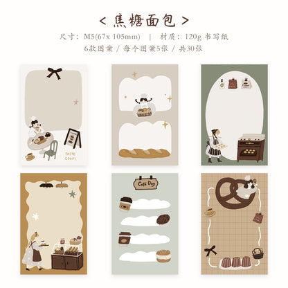 Caramel Bread and Plain Lattice theme light retro M5 series double-sided printing for dual-use sticky notes