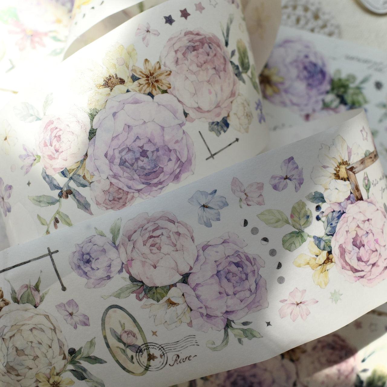 Quotes from Four Seasons vintage flower PET and Washi tape