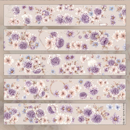 Evening Mountain Purple Rose PET Washi Tape