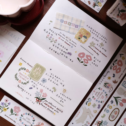 Rabbit Flower Story Collection Masking Tape | Cute  PET / Washi Tape