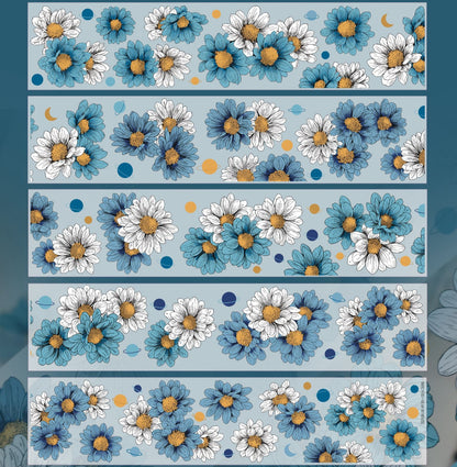 Van Gogh Garden vintage four leaf clover PET and Washi tape
