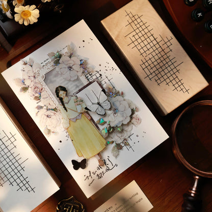 Maple upgraded Basic Big Stamp base Retro Wooden Notebook Rubber Stamp