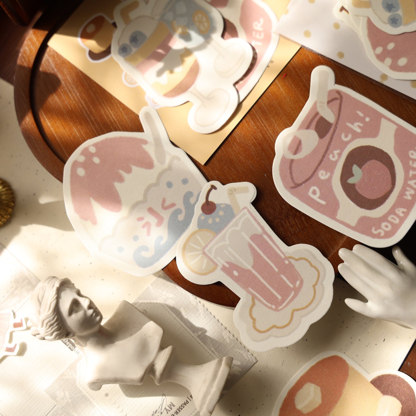 Soft and cute theme light retro handbook sticky notes no glue