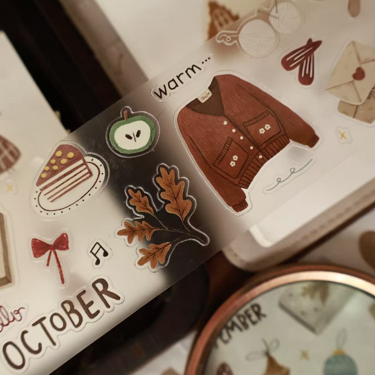 Warm Chestnut Time Collection Masking Tape | Cute  PET / Washi Tape