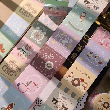 Sweet Dream Star Letter tear note roll with backing paper can be written Light retro Handbook materials