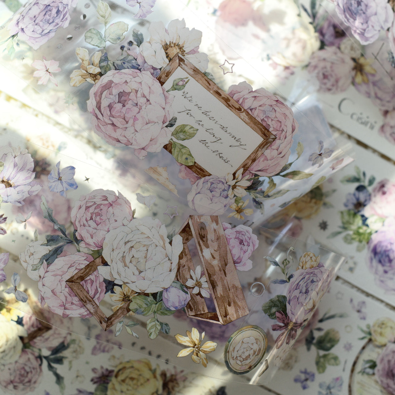 Quotes from Four Seasons vintage flower PET and Washi tape