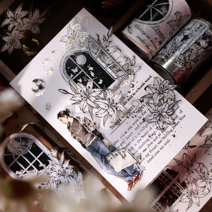 The lily window vintage flower PET and Washi tape