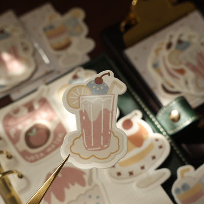 Soft and cute theme light retro handbook sticky notes no glue