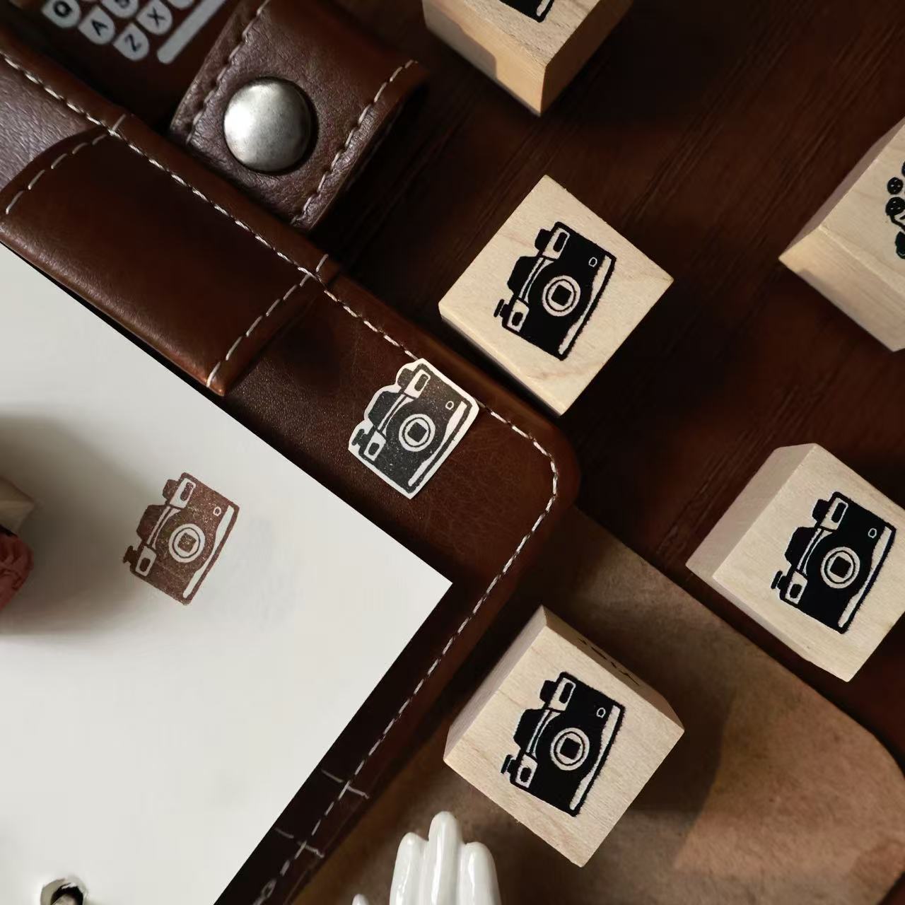 Maple upgraded  Small items Stamp base Retro Wooden Notebook Rubber Stamp