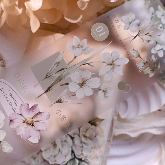 Wind whispers and flowers sleep vintage flower PET and Washi tape