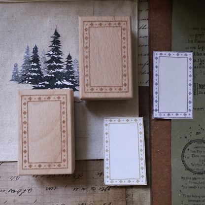 Maple upgraded Border Stamp base Retro Wooden Notebook Rubber Stamp