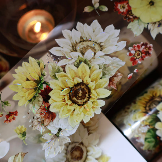 Golden wheat field vintage flower PET and Washi tape