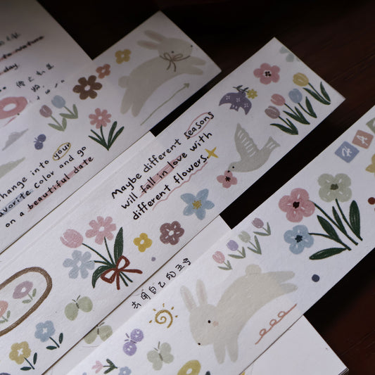 Rabbit Flower Story Collection Masking Tape | Cute  PET / Washi Tape