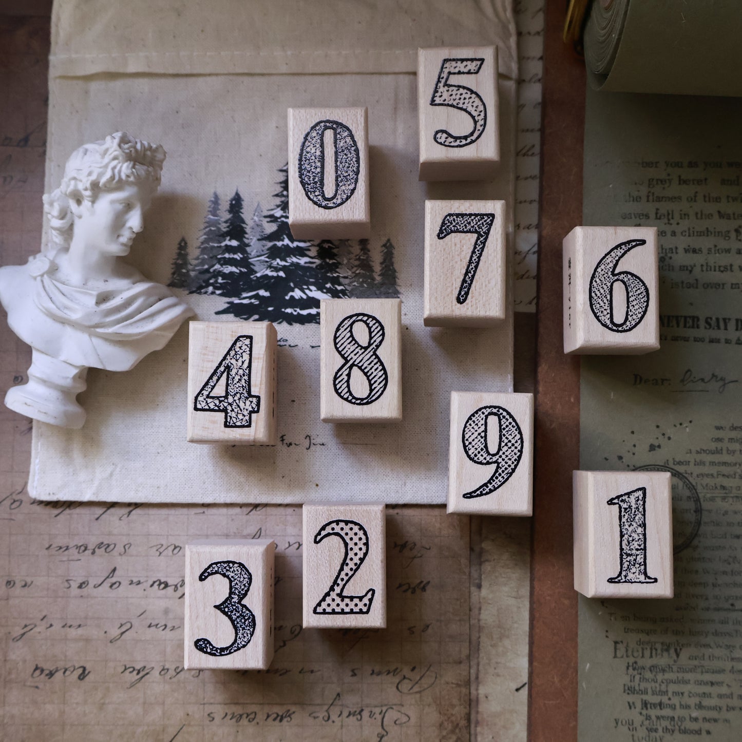 Maple upgraded  Basic digital Stamp base Retro Wooden Notebook Rubber Stamp