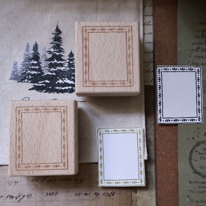 Maple upgraded Border Stamp base Retro Wooden Notebook Rubber Stamp