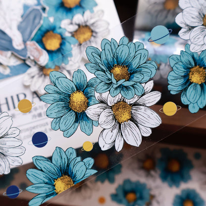 Van Gogh Garden vintage four leaf clover PET and Washi tape