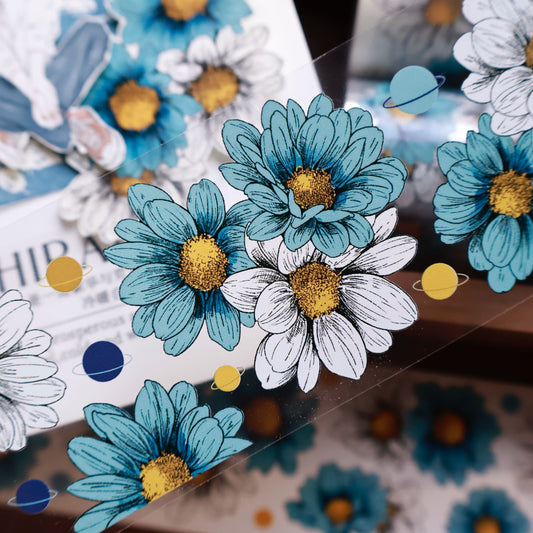 Van Gogh Garden vintage four leaf clover PET and Washi tape
