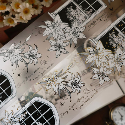 The lily window vintage flower PET and Washi tape