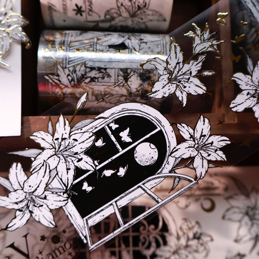 The lily window vintage flower PET and Washi tape