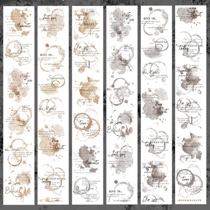 Coffee stains Light retro base tape handbook material PET washi die-cutting tape