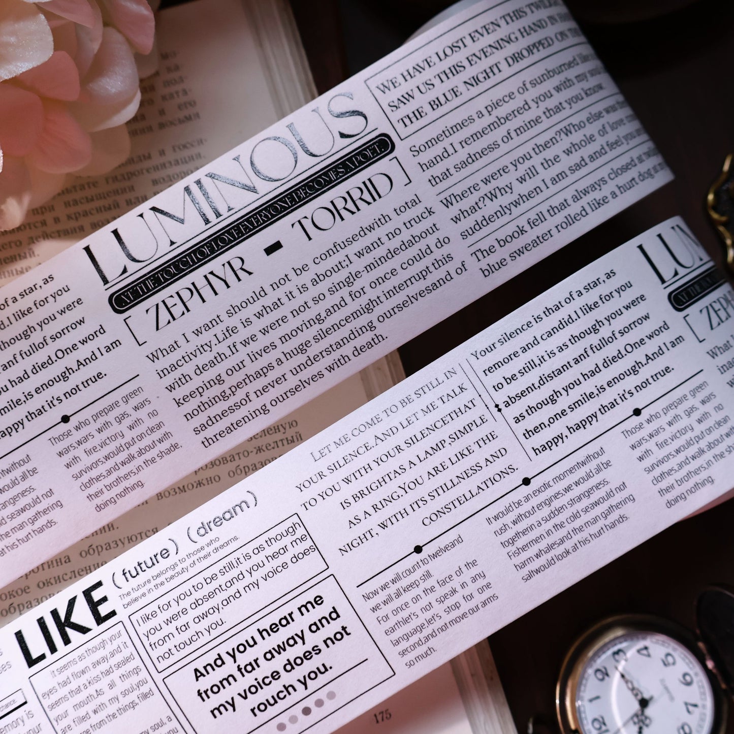 Magazine Notes Light retro base tape handbook material PET washi tape
