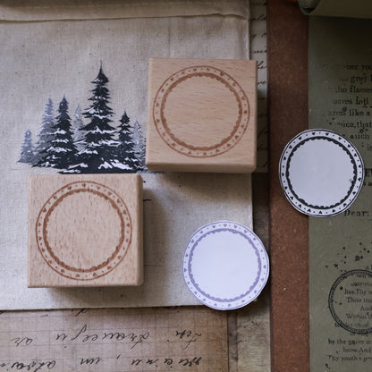 Maple upgraded Border Stamp base Retro Wooden Notebook Rubber Stamp