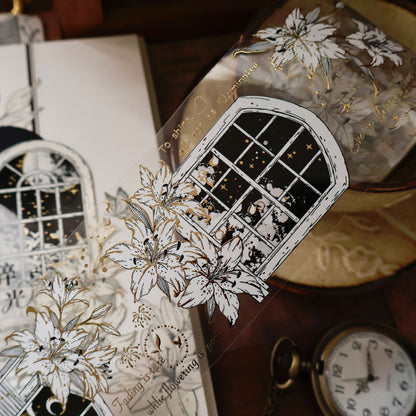 The lily window vintage flower PET and Washi tape