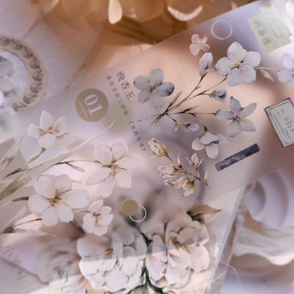 Wind whispers and flowers sleep vintage flower PET and Washi tape