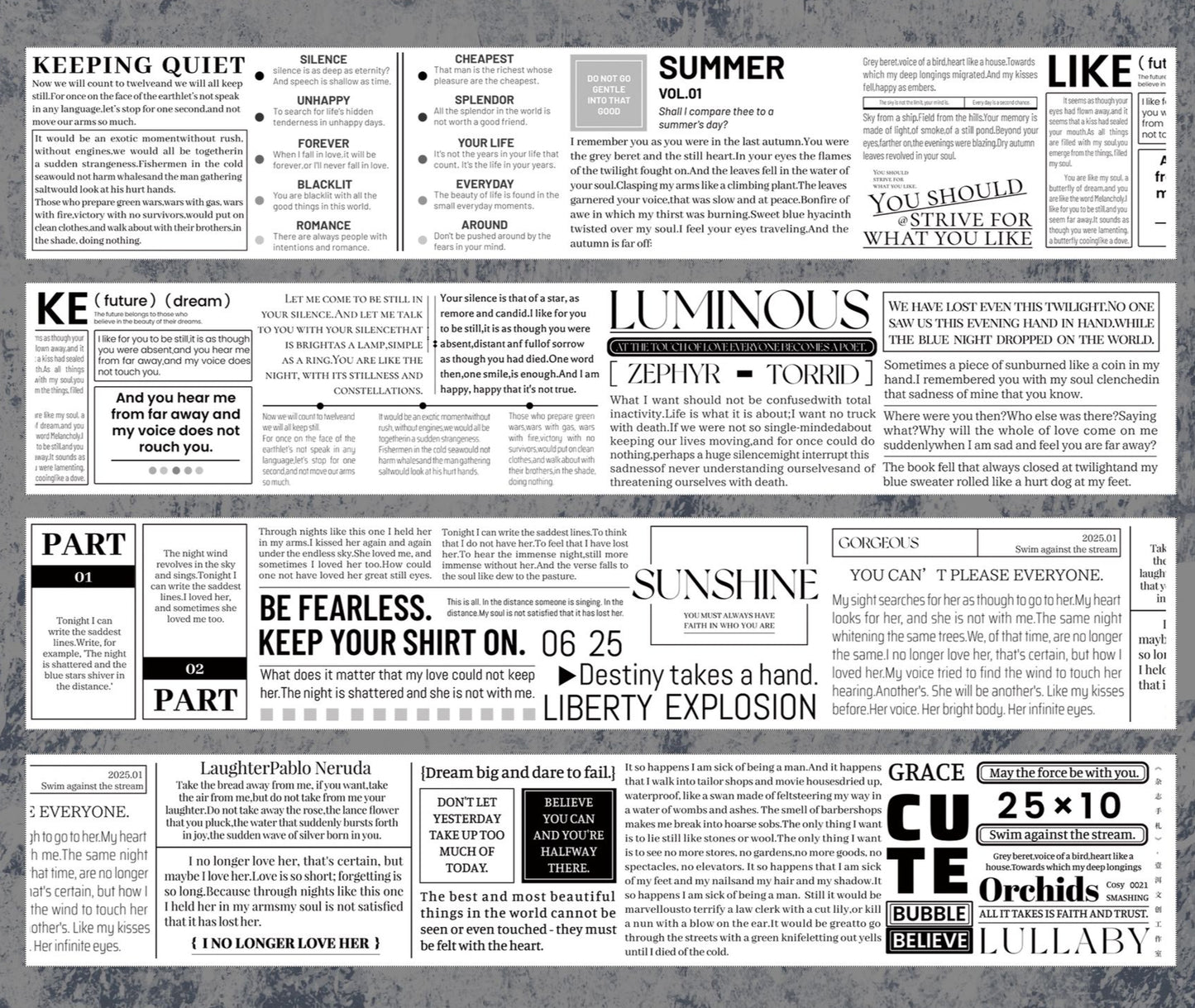Magazine Notes Light retro base tape handbook material PET washi tape