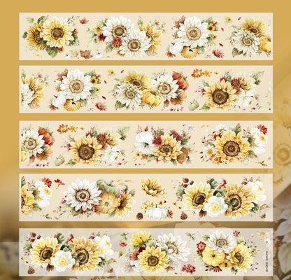 Golden wheat field vintage flower PET and Washi tape