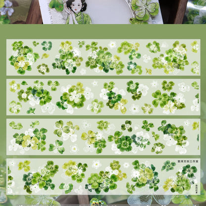 Summer in Moriyu vintage four leaf clover PET and Washi tape