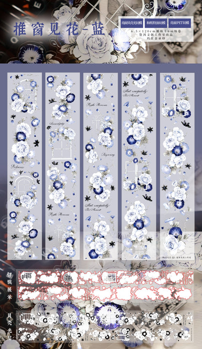 Open the window see flowers vintage flower PET and Washi tape