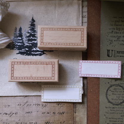 Maple upgraded Border Stamp base Retro Wooden Notebook Rubber Stamp