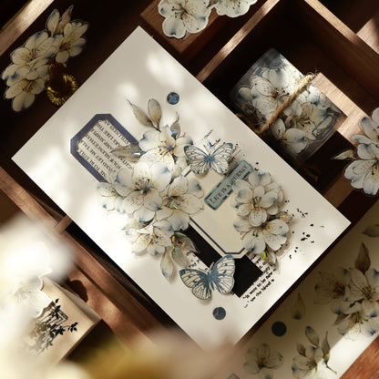 Lanyu No. 6 vintage flower PET and Washi tape