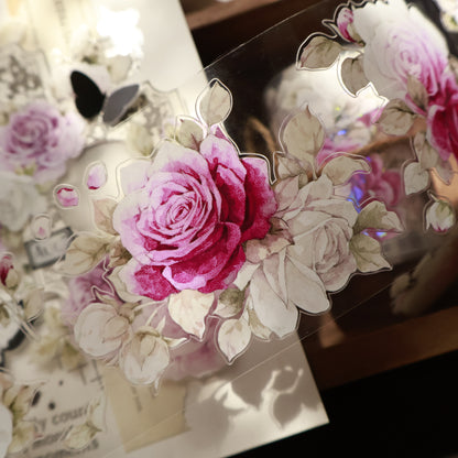 Purple galaxy vintage flower PET and Washi tape