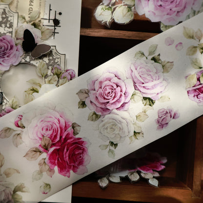 Purple galaxy vintage flower PET and Washi tape