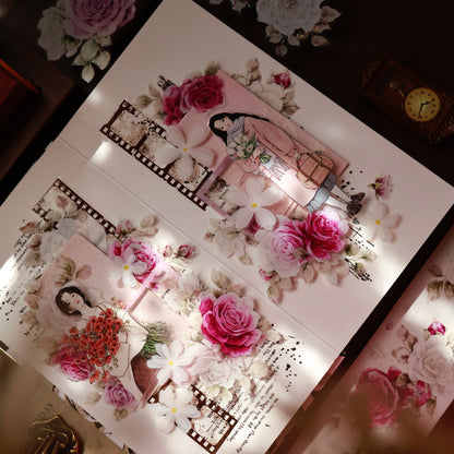 Purple galaxy vintage flower PET and Washi tape