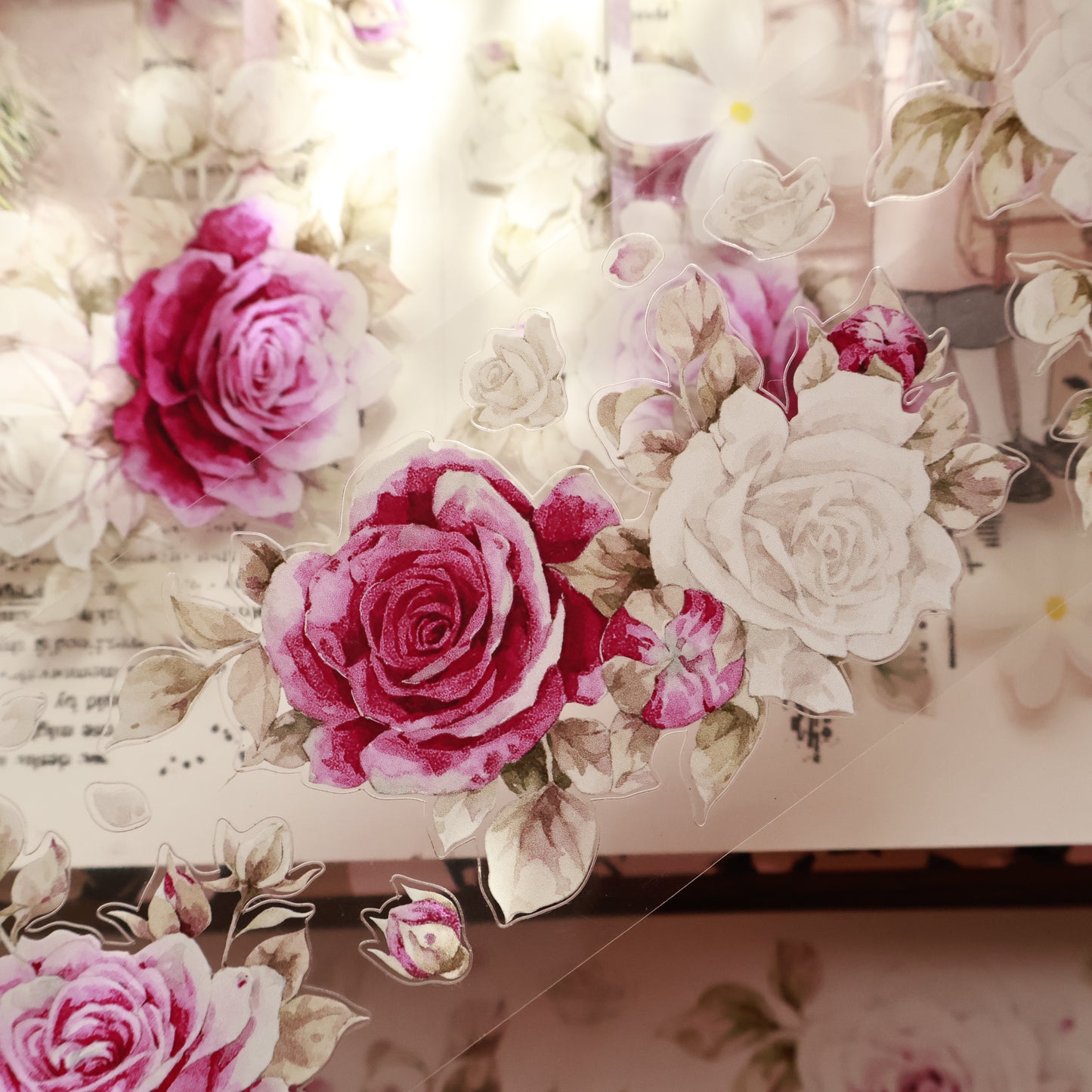 Purple galaxy vintage flower PET and Washi tape