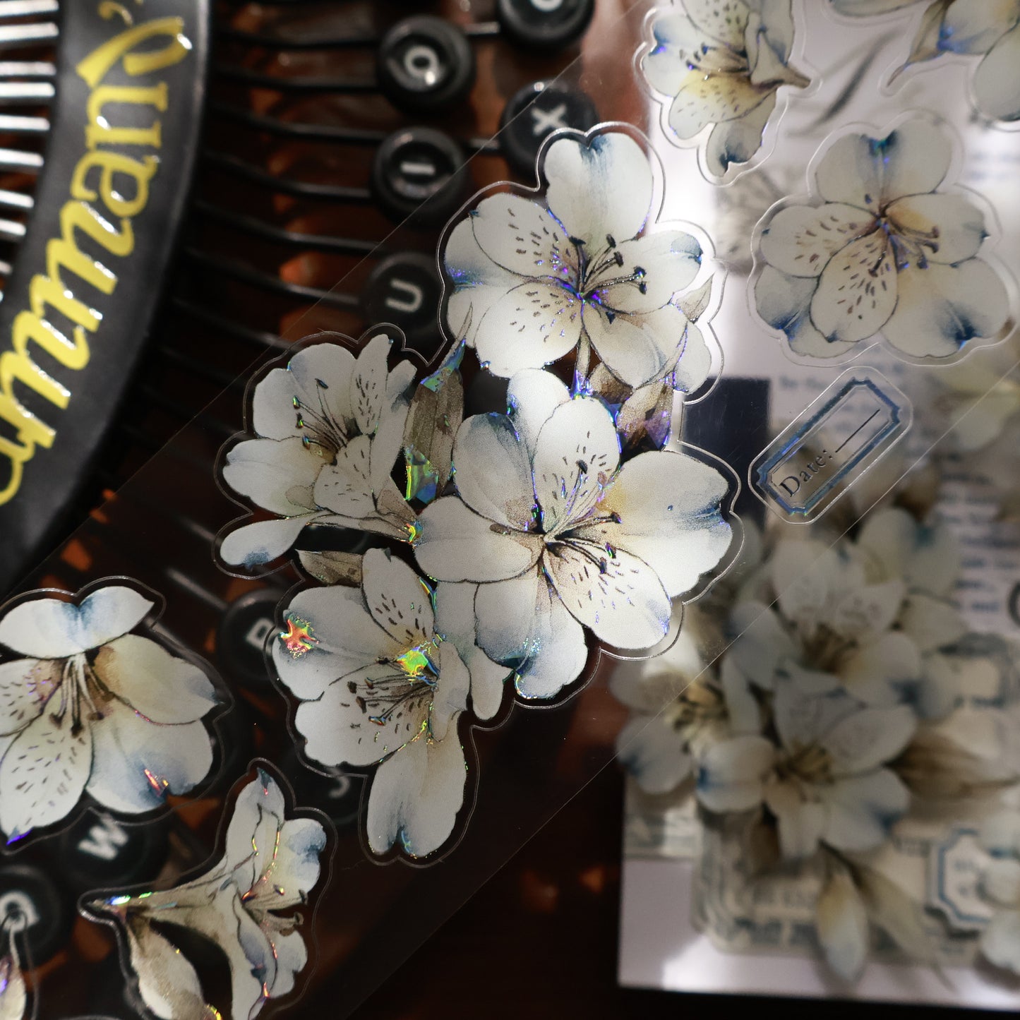 Lanyu No. 6 vintage flower PET and Washi tape