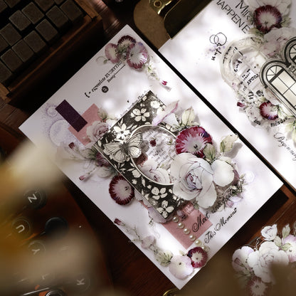 Open the window see flowers vintage flower PET and Washi tape