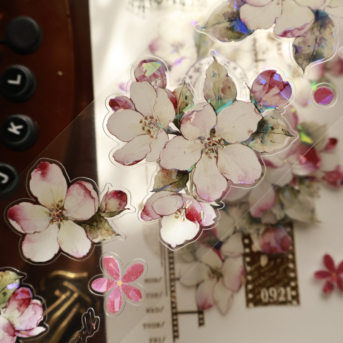 Begonia flower vintage flower PET and Washi tape